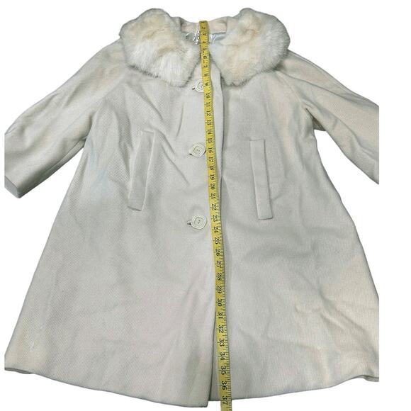Vintage RARE Everitt-Buelow Wool Coat with Fur Collar 50s Union Made MCM Large - Picture 14 of 16